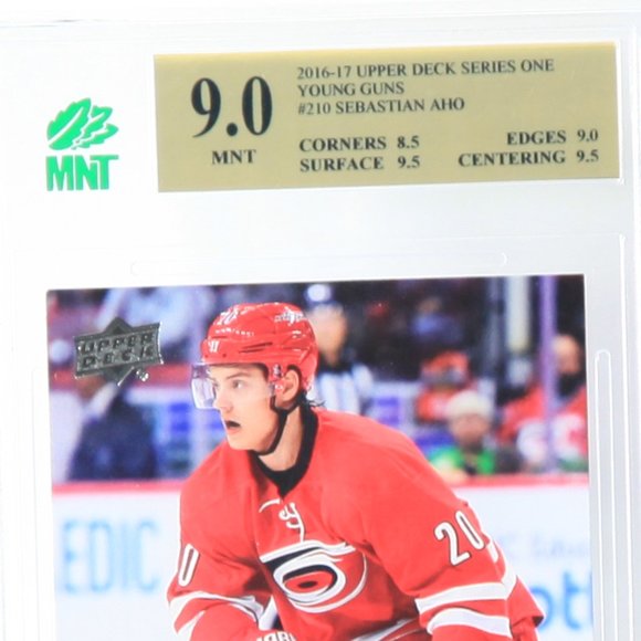 Sebastian Aho Young Guns Upper Deck Rookie Card 2016/17 Hurricanes - Graded 9.0 - Picture 3 of 4